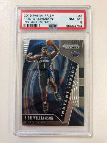 2019 Prizm - Zion Williamson - Rookie Instant Impact PSA 8 Near Mint