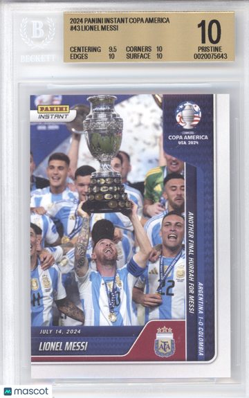 2024 Panini Instant Copa America Lionel Messi #43 /12674 BGS 10
