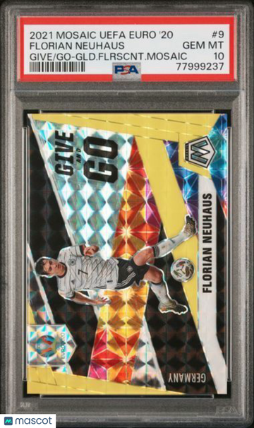 2020 Panini Mosaic UEFA Euro 2020 Give And Go Florian Neuhaus #9 GLD. Flrscnt. Mosaic PSA 10