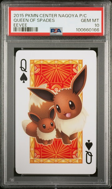 2013 Pokemon Center Nagoya Playing Cards Eevee Queen of Spades PSA 10