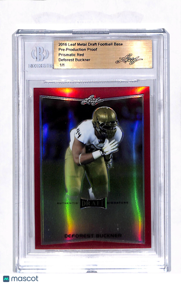 2016 Leaf Metal Draft Football DeForest Buckner Prismatic Red Pre-Production Proof