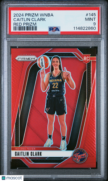 2024 Panini Prizm WNBA Caitlin Clark #145 Red PSA 9
