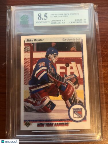1990-91 Upper Deck French Mike Richter Rookie MNT 8.5