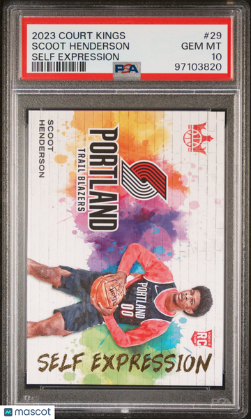 2023 Panini Court Kings Self Expression Scoot Henderson #29 PSA 10