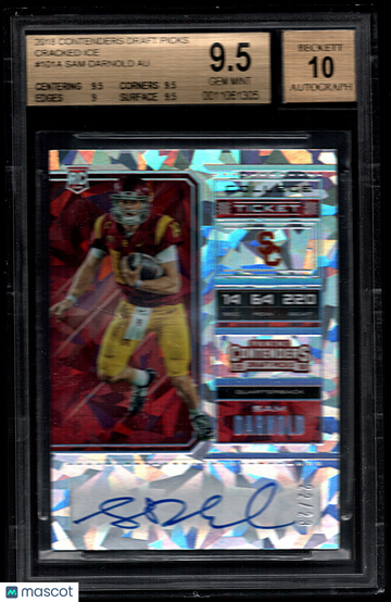 2018 Panini Contenders Draft Picks Sam Darnold #101A Cracked Ice Autograph /23 Short Print Parallel/Variety Rookie Inser