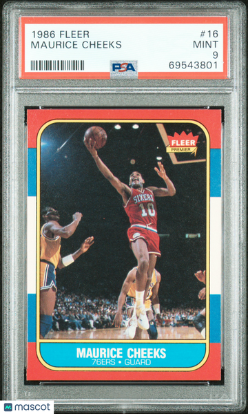 1986 Fleer Maurice Cheeks #16 PSA 9