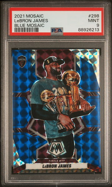 2021 Panini Mosaic Blue Mosaic LeBron James #298 /99 PSA 9