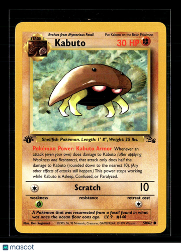 1999 Fossil Kabuto 1st Edition #50/62