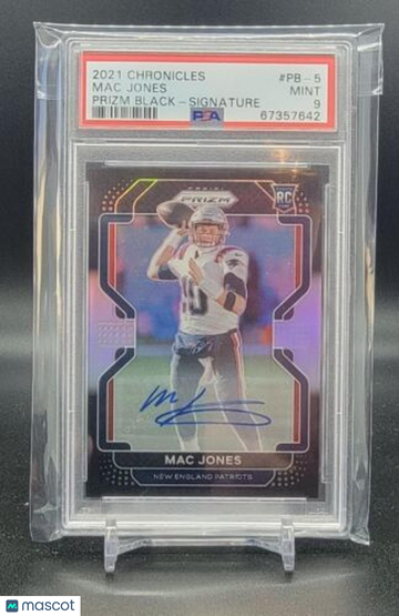 2021 Chronicles Mac Jones Prizm Black Auto -  PSA 9