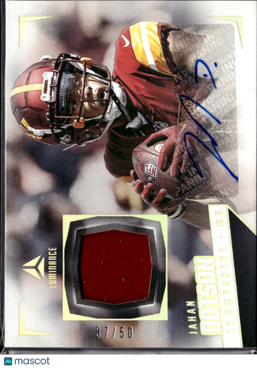 Jahan Dotson 2024 Panini Luminance Authentic Memorabilia Autograph Jerseys Memorabilia Auto Washington Commanders