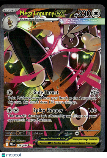 Mega Lopunny EX 2025 Mega Evolution – Phantasmal Flames Holo Secret Rare SAR #128/94