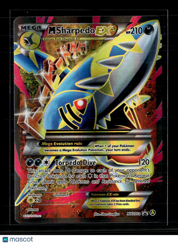2017 Sun & Moon M Sharpedo EX Holo Black Star Promo FA #XY200a