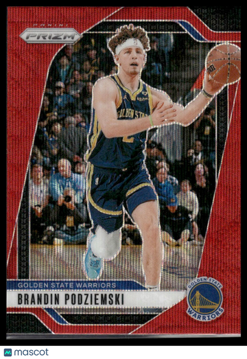 2024-25 Panini Prizm Basketball Brandin Podziemski #81 Red Wave Prizm