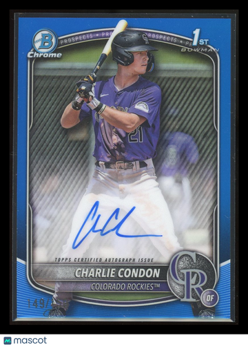 Charlie Condon 2025 Topps Bowman Chrome Blue Refractor 4 1 1st Bowman #CPA-CC
