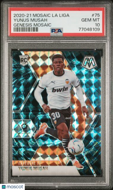 2020 Panini Mosaic La Liga Yunus Musah #75 Genesis PSA 10