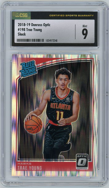 TRAE YOUNG 2018-19 Donruss Optic Shock Rc #198 CSG 9