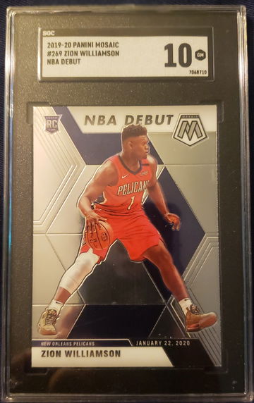 Zion Williamson RC 2019 Mosaic NBA Debut #269 SGC 10 💎