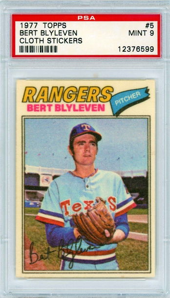 1977 Topps Cloth Stickers Bert Blyleven #5 PSA 9 P1325