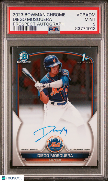 2023 Bowman Chrome Prospect Autographs Diego Mosquera #CPADM PSA 9
