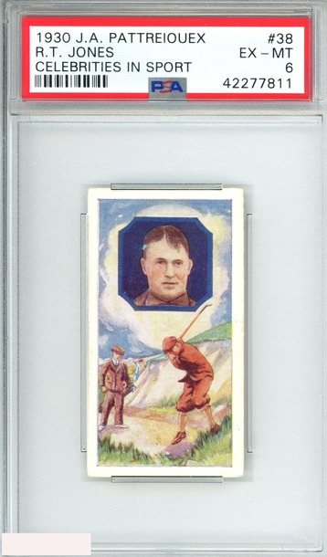 1930 J A  PATTREIOUEX CELEBRITIES IN SPORT R T  JONES #38 CELEBRITIES IN SPORT PSA 6 EX-MT
