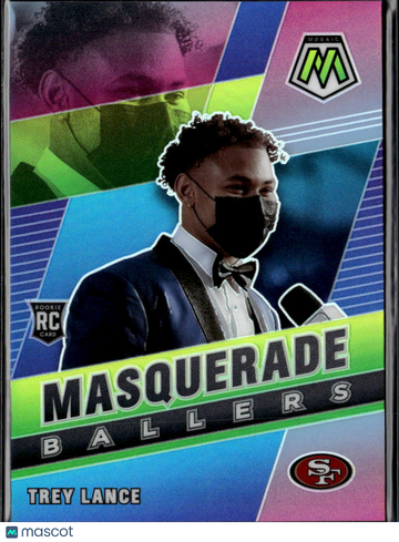 Trey Lance 2021 Panini Mosaic Prizm Masquerade Ballers RC San Francisco 49ers