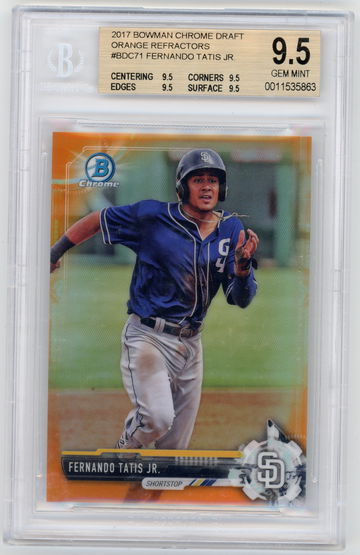 2017 Bowman Chrome Draft Fernando Tatis Jr. Orange Refractor #'d /25 BGS 9.5 TRUE GEM MINT