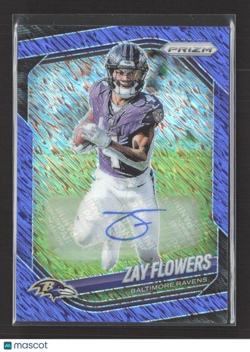 2025 Panini Prizm Football Zay Flowers #106 Blue /25