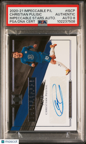 2020 Panini Impeccable Premier League Impeccable Stars Autographs Christian Pulisic #ISCP Autograph /99 PSA A Auto 8