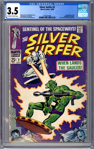 SILVER SURFER #2 CGC 3.5 STAN LEE STORY COLAN & SINNOTT ART BUSCEMA COVER 1968