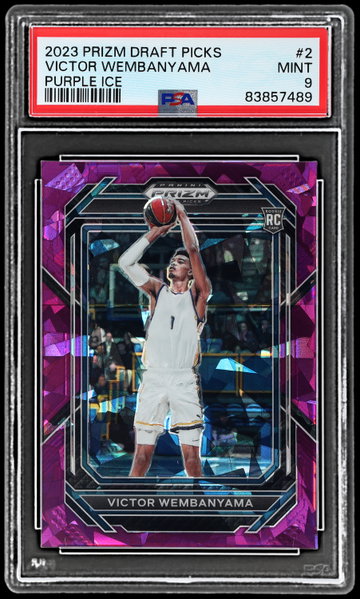 2023 Panini Prizm Draft Picks Victor Wembanyama Prizms Purple Ice PSA 9 RC