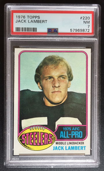 1976 Topps Jack Lambert #220 HOF RC PSA-7 NM