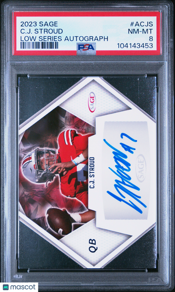 2023 Sage Low Series Autographs C. J. Stroud #ACJS PSA 8