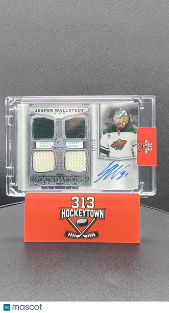 2024-25 Upper Deck The Cup Foundations Jesper Wallstedt #F-JW /15 Quad Jersey