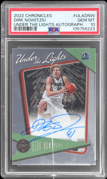2022 Panini Chronicles Dirk Nowitzki Under The Lights Autographs PSA 10