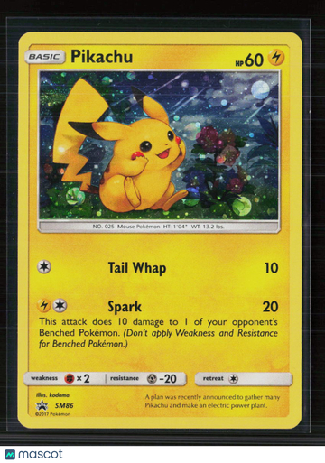 2017 Sun & Moon Pikachu Holo Black Star Promo #SM86