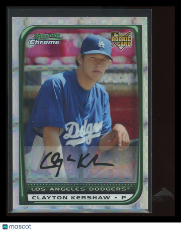 Clayton Kershaw 2008 Bowman Chrome Xfractor Parallel/Variety Rookie RC 044/199 #BDP26
