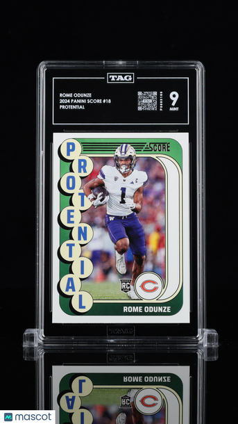 2024 Panini Score Potential Rome Odunze #18 Rookie TAG 9