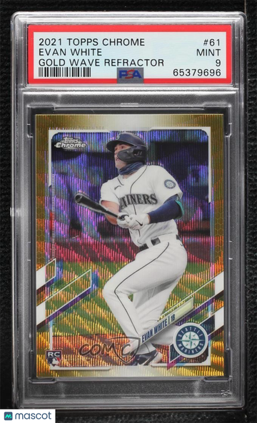 2021 Topps Chrome Evan White #61 Gold Wave Refractor /50 PSA 9