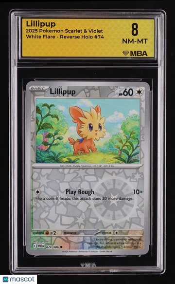 2025 Pokemon Scarlet & Violet White Flare Lillipup Reverse Holo MBA 8 #74