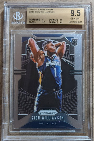 2019-20 Panini Prizm Zion Williamson BGS 9.5 Gem Mint Rookie Card #248