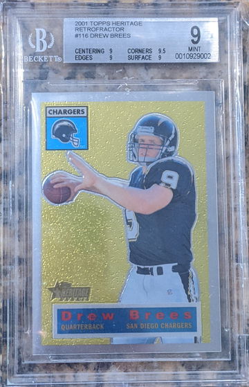 2001 Topps Heritage Retrofractor Drew Brees 252/556. #116