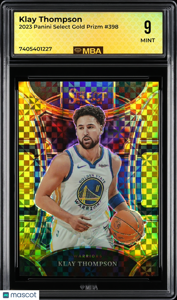 2023 Panini Select Klay Thompson #398 Gold Prizm /10 MBA 9