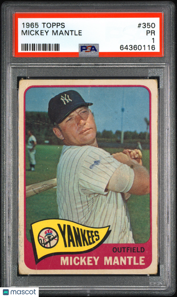 1965 Topps Mickey Mantle #350 PSA 1