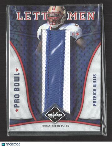 2009 Donruss Limited Lettermen Patrick Willis #9 /6 Event-Worn Jersey Authentic Name Plate