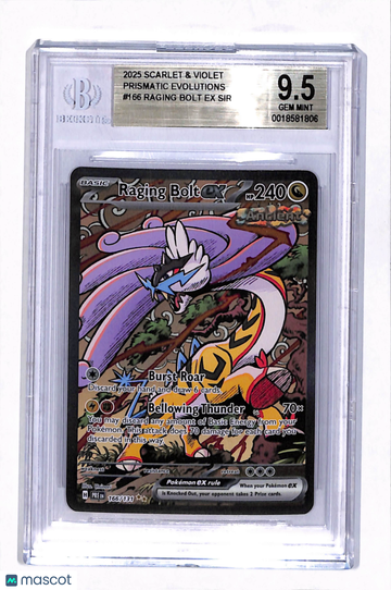 2025 Pokemon Scarlet and Violet Prismatic Evolutions Raging Bolt ex SIR #166 BGS 9.5