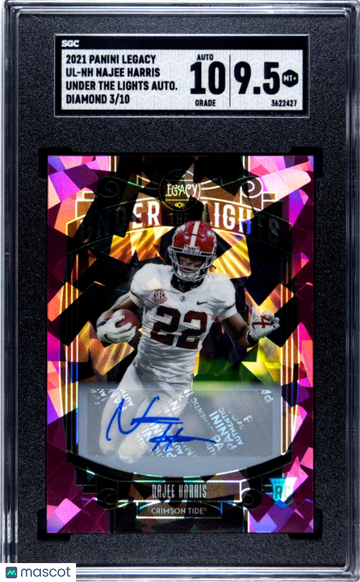 2021 Panini Legacy Najee Harris #UL-NH Under The Lights Autograph Diamond 10 SGC 9.5 Auto 10
