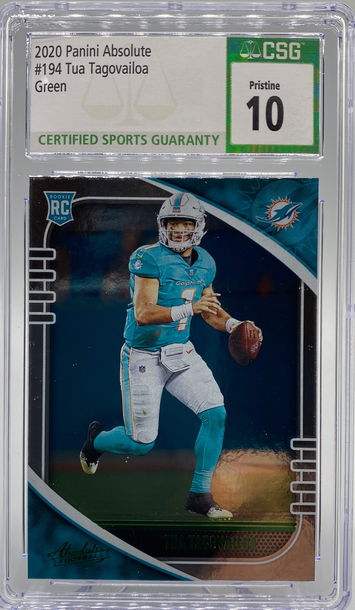 2020 Absolute Tua Tagovailoa PRISTINE CSG 10 Green parallel #194 RC