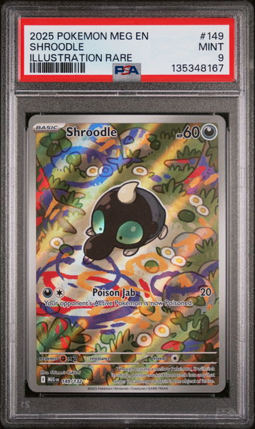 2025 Pokemon Mega Evolution Illustration Rare Shroodle #149 PSA 9