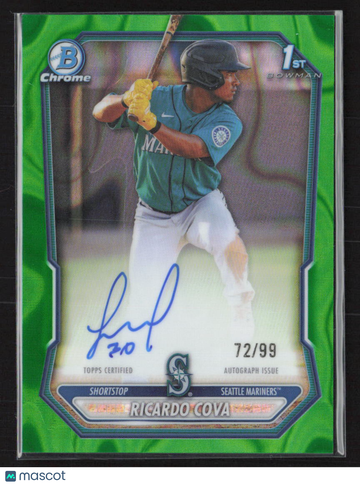 2026 Bowman Chrome Ricardo Cova #CPA-RC Green Mojo Refractor 72/99