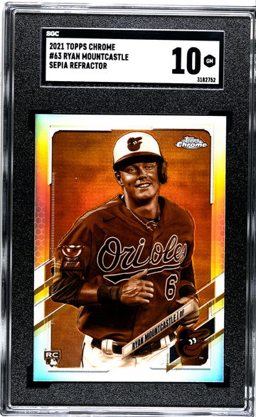 2021 Topps Chrome #63 Sepia Refractor Ryan Mountcastle SGC 10